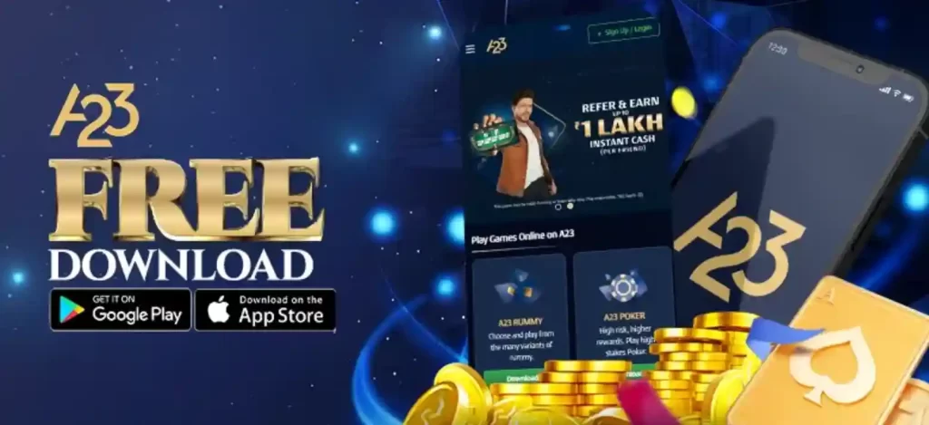 A23 Casino mobile app interface